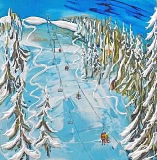Aspen ski painting and ski print