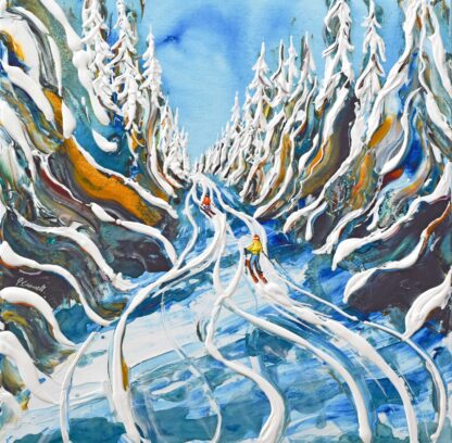 Lake Louise Ski Painting and Ski Print