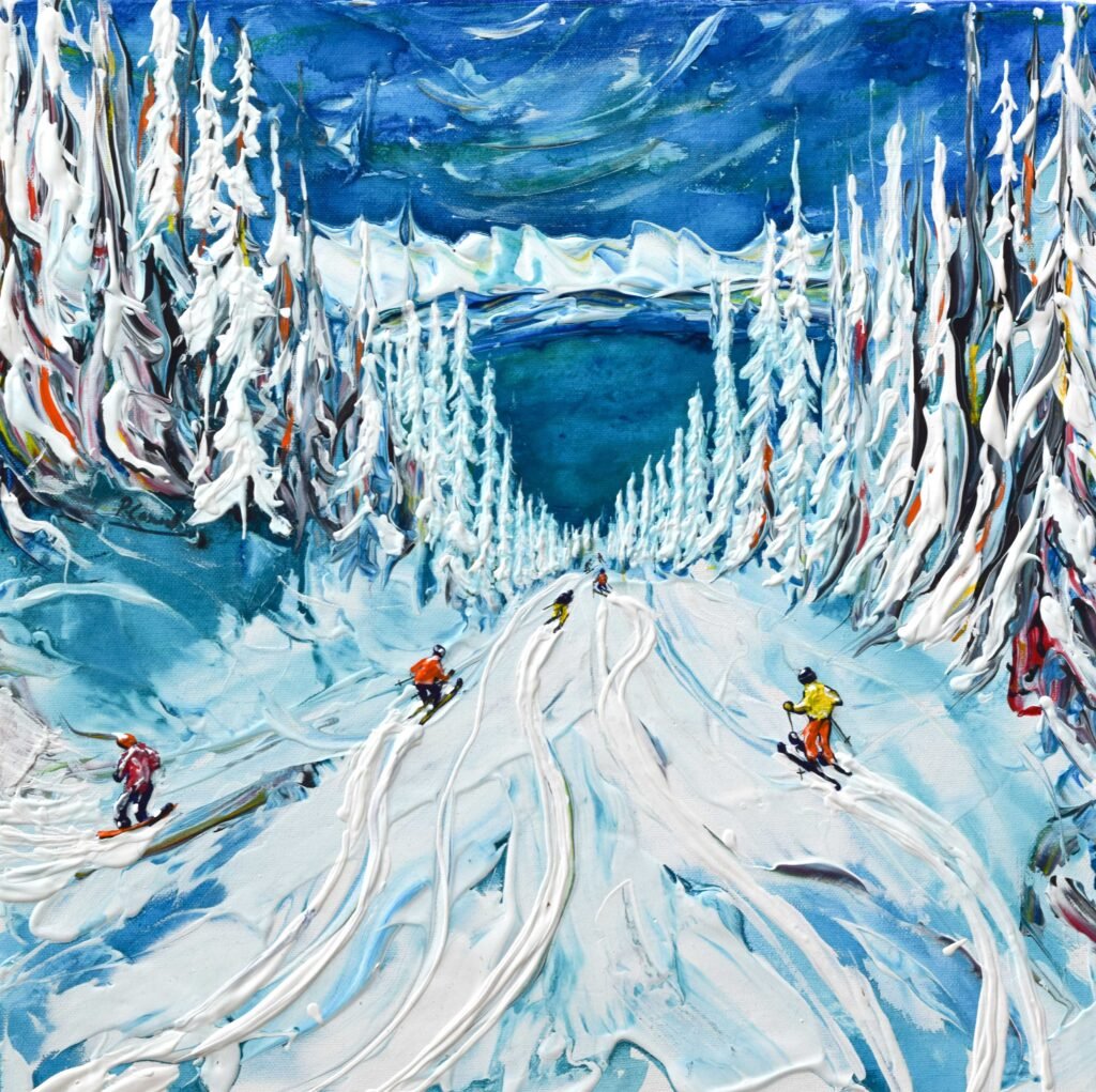 Heavenly Ski Art Painting 