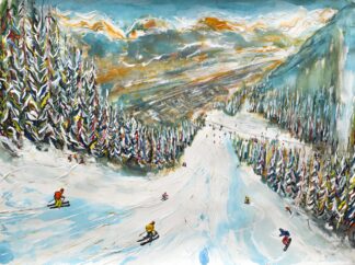 Telluride ski painting print and ski poster