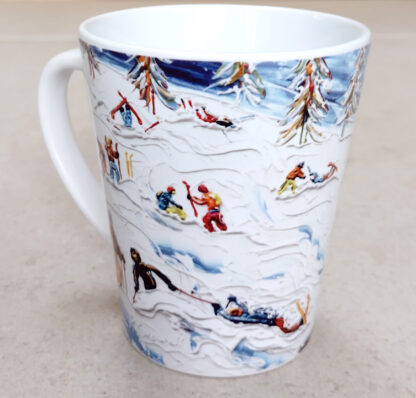 Skier Snowboarder Latte Mug from the 2023 Ski Mugs Collection