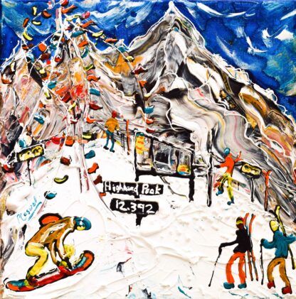 Aspen Ski Art Painting Aspen Highlands Bowl II