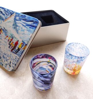 Ski Themed shot glass handmade