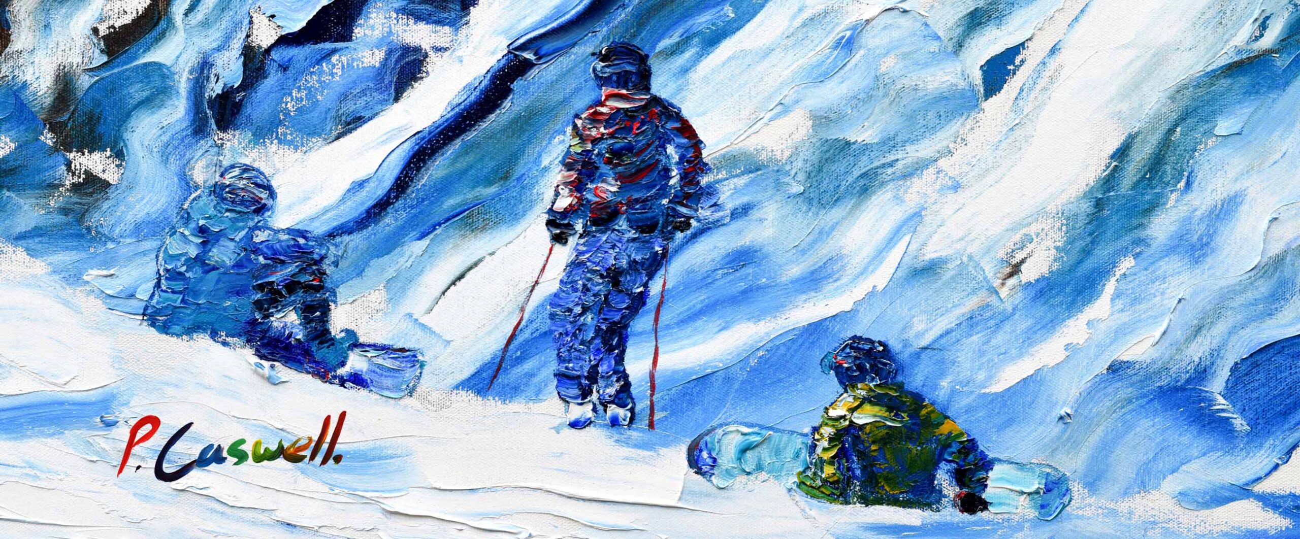 Snowboarder art poster Aspen highlands bowl