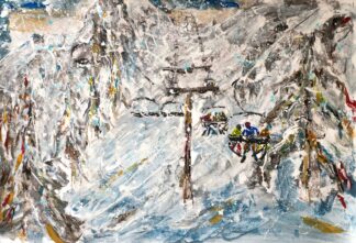 KT-22 palisades Tahoe Squaw Valley ski art painting