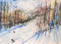 Cortina Ski Art Painting Fedare Chair lift