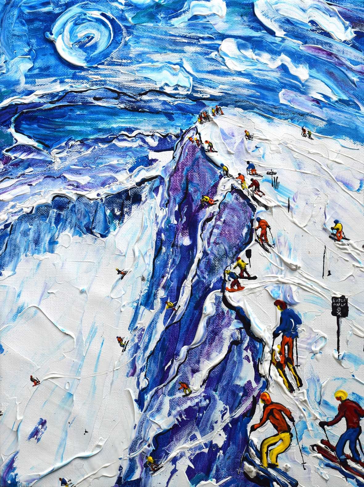 Palisades Granite Chief Peak Palisades Ski Resort Hawleys Rock Ski Art Painting