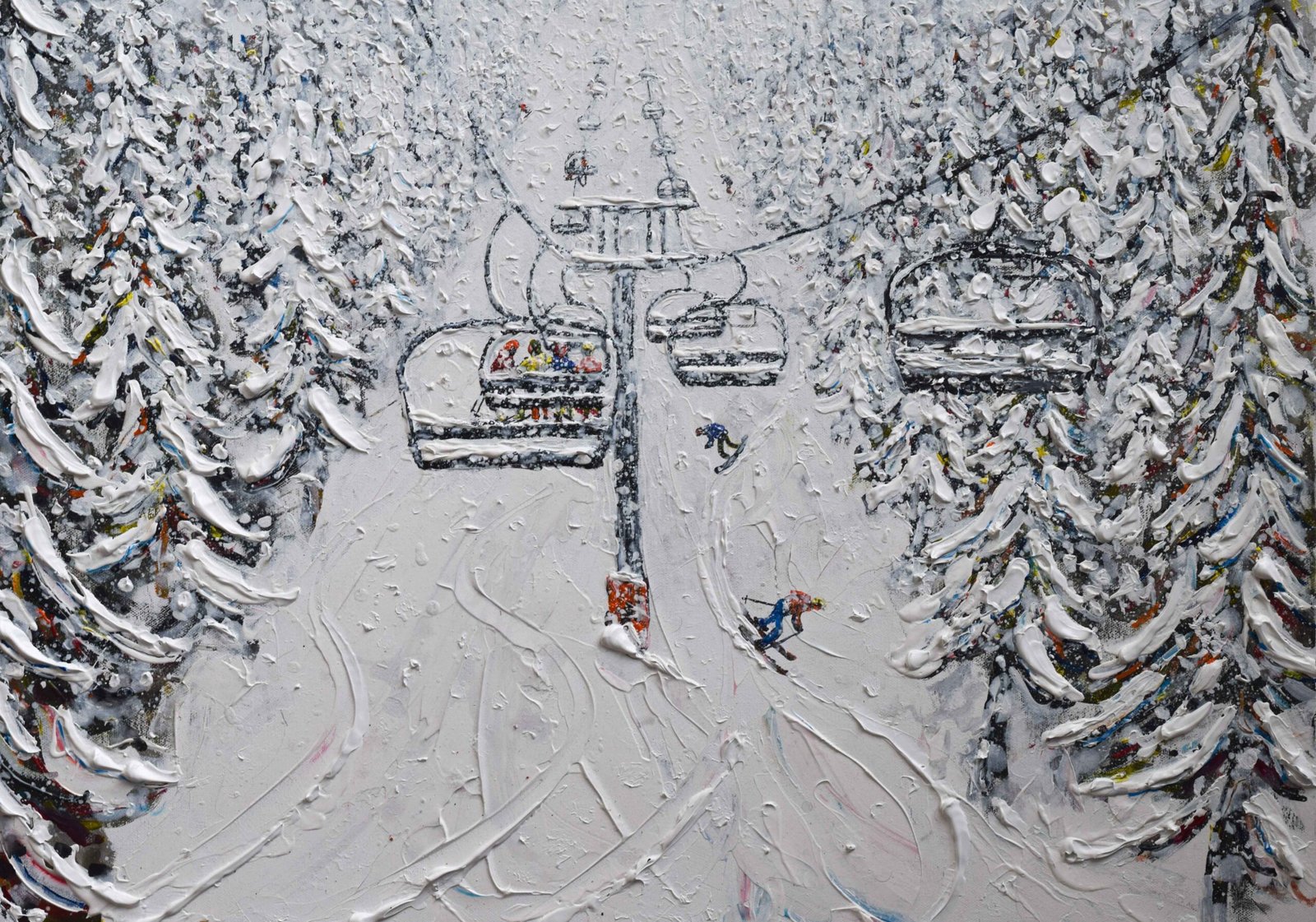 Morzine Les Gets Portes Du Soleil ski painting chair lift