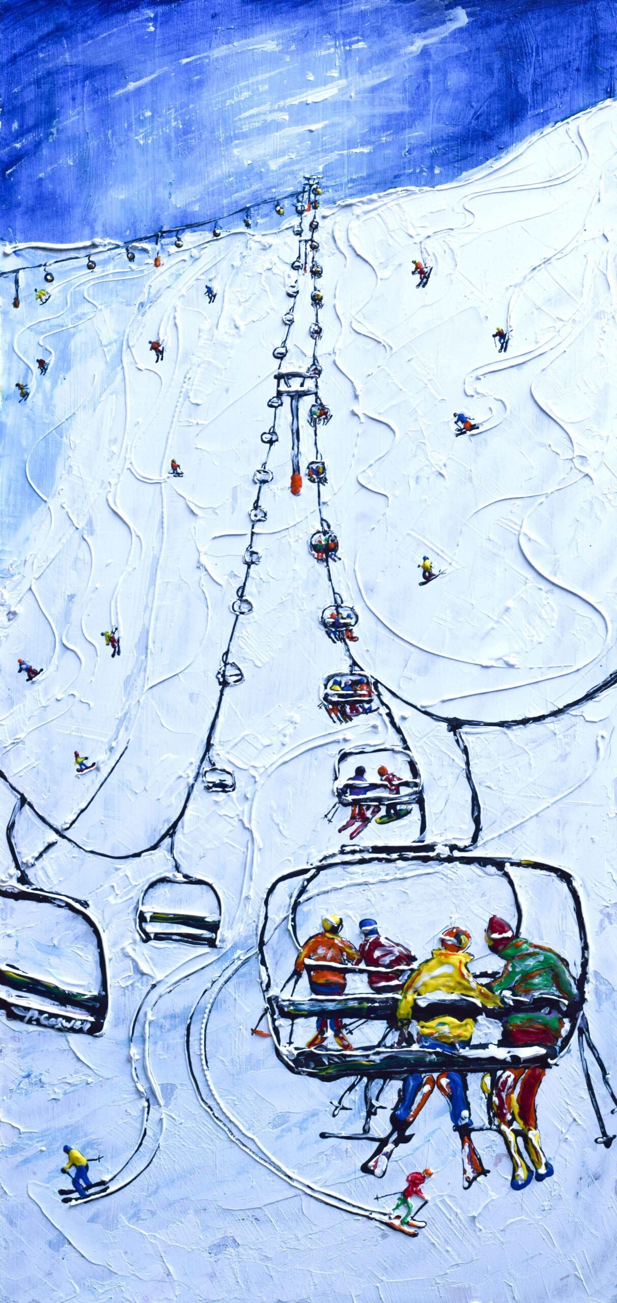 Meribel Courchevel Val Thorens Ski Painting